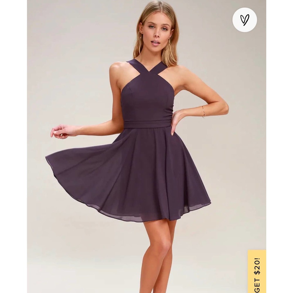 🍉 Lulu's Forevermore Dusty Purple Skater Dress
